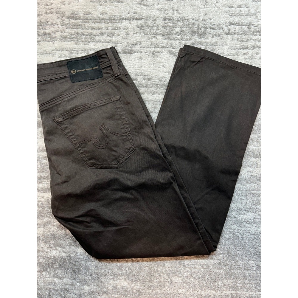 AG Adriano Goldschmied The Protege Pants Men 32x34 Brown Straight Leg Twill